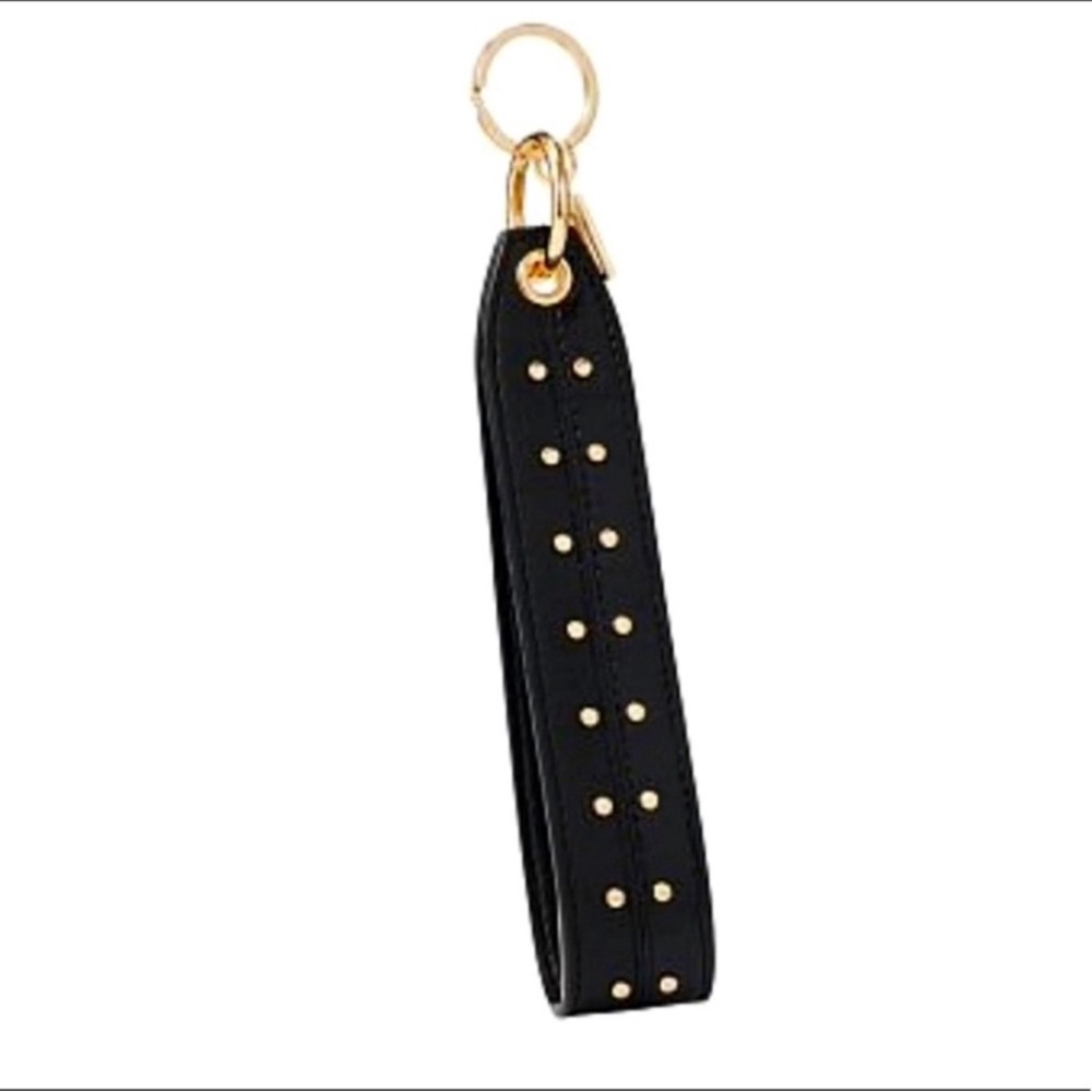 Victoria’s Secret Black Studded Keychain Wristlet nwt
